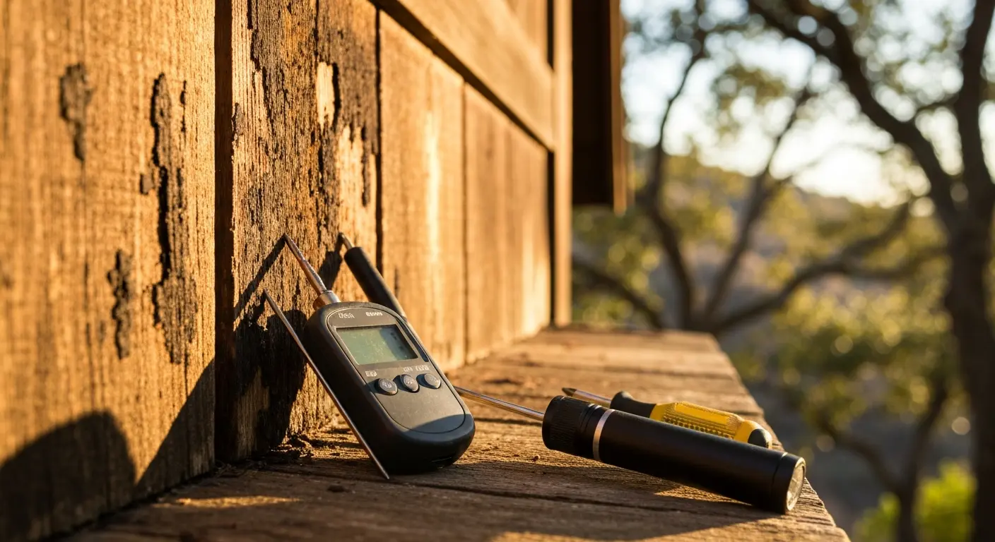 Dry rot inspection of exterior wood