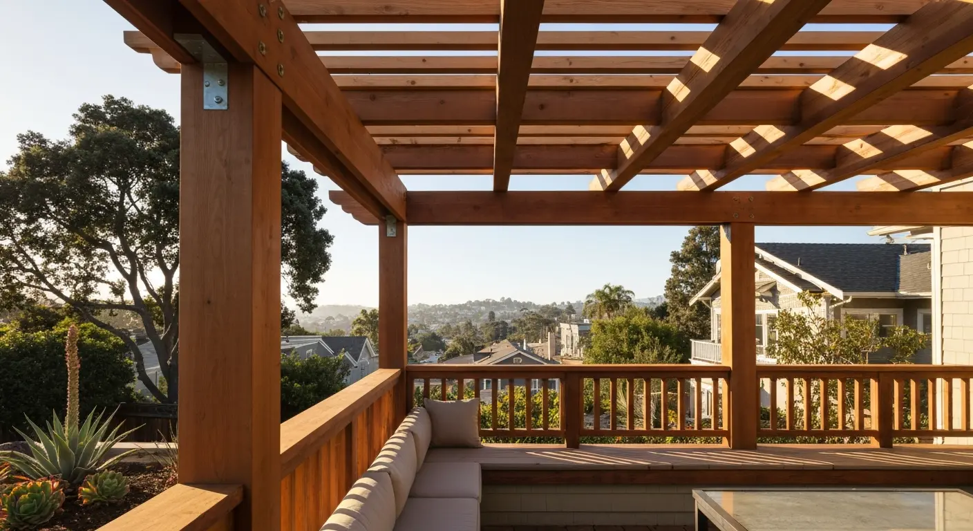Pergola with seating area