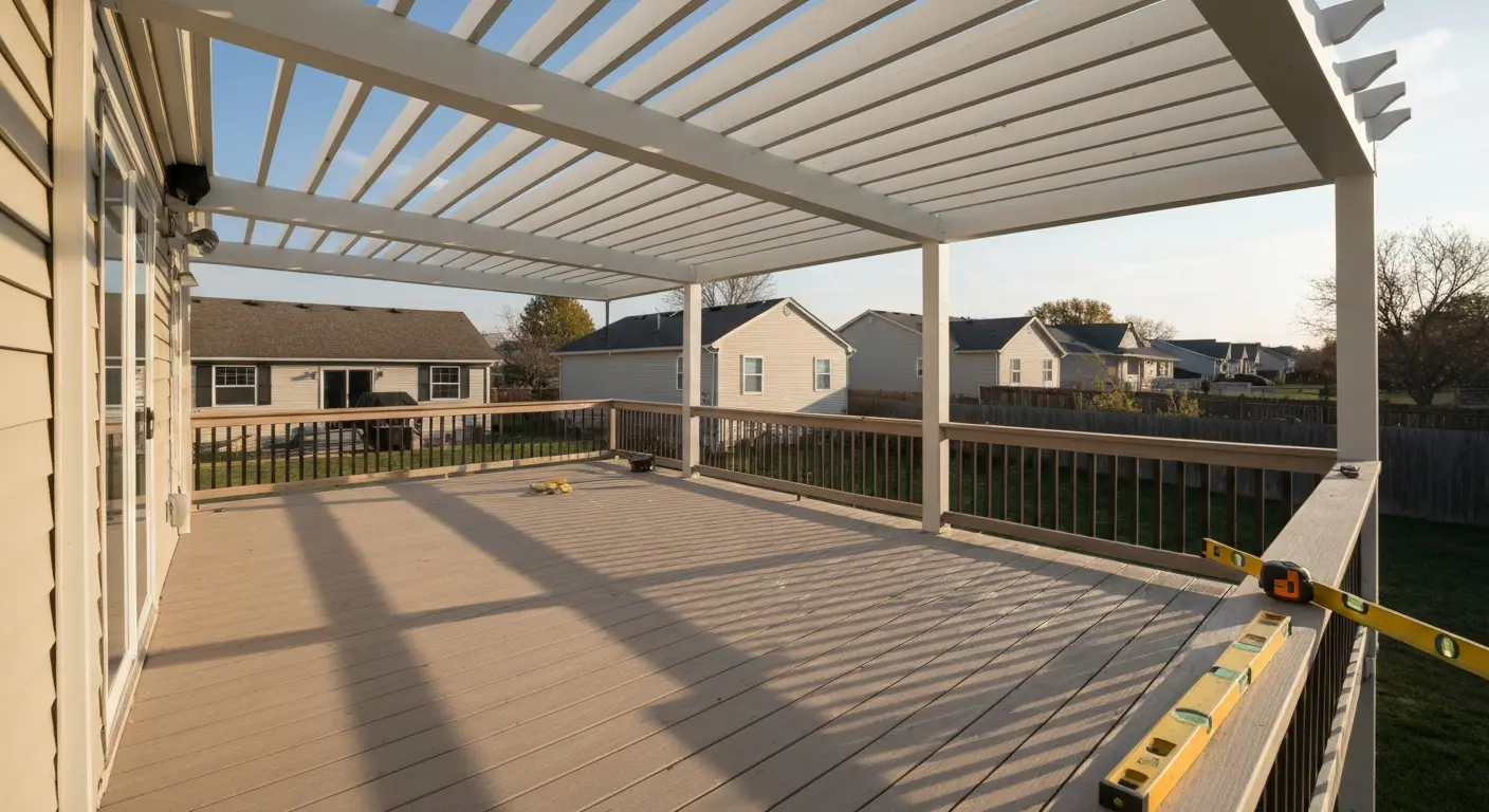 Covered deck with pergola
