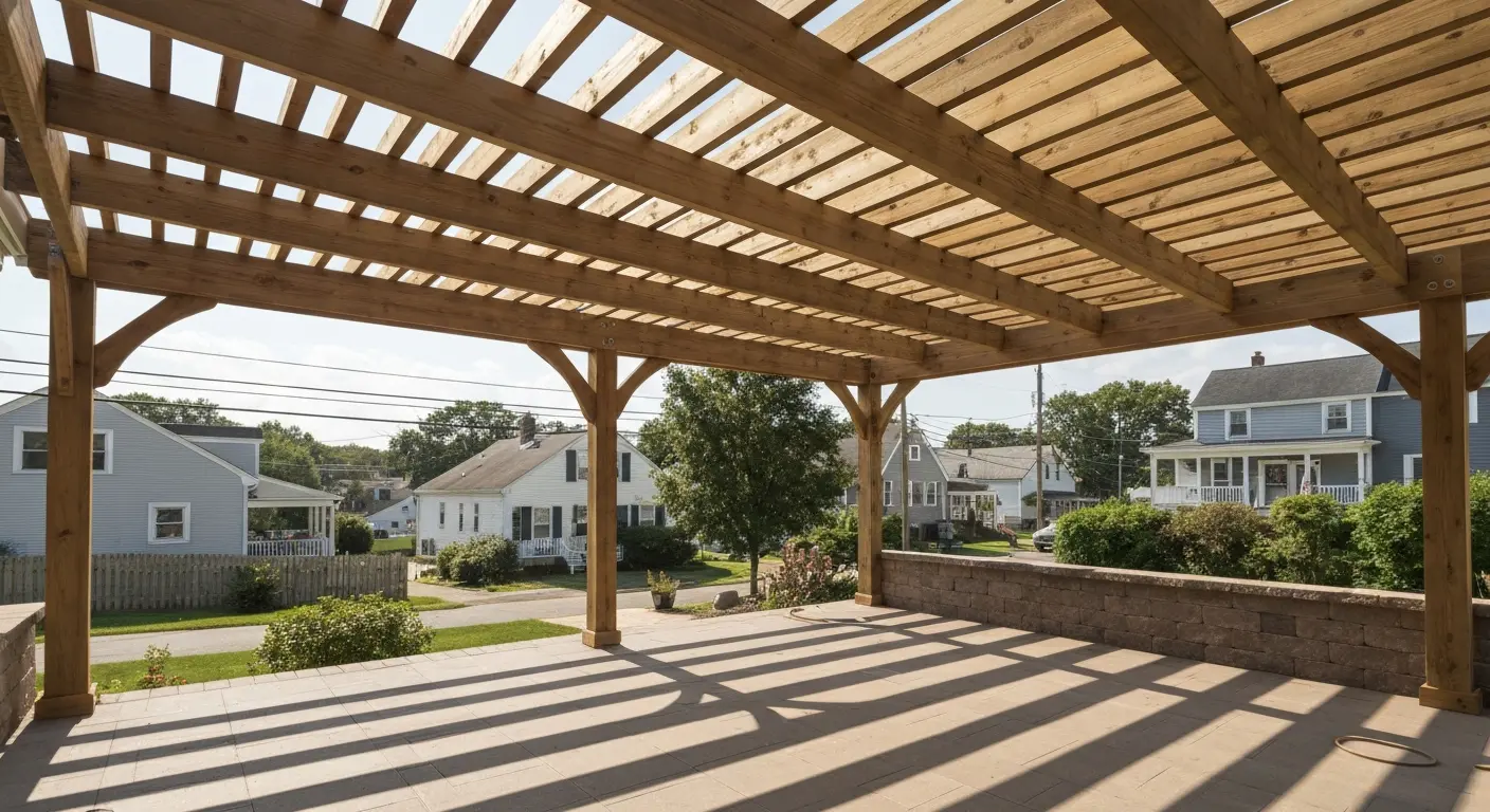 Pergola over patio