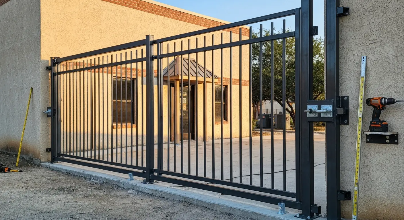 Commercial gate installation
