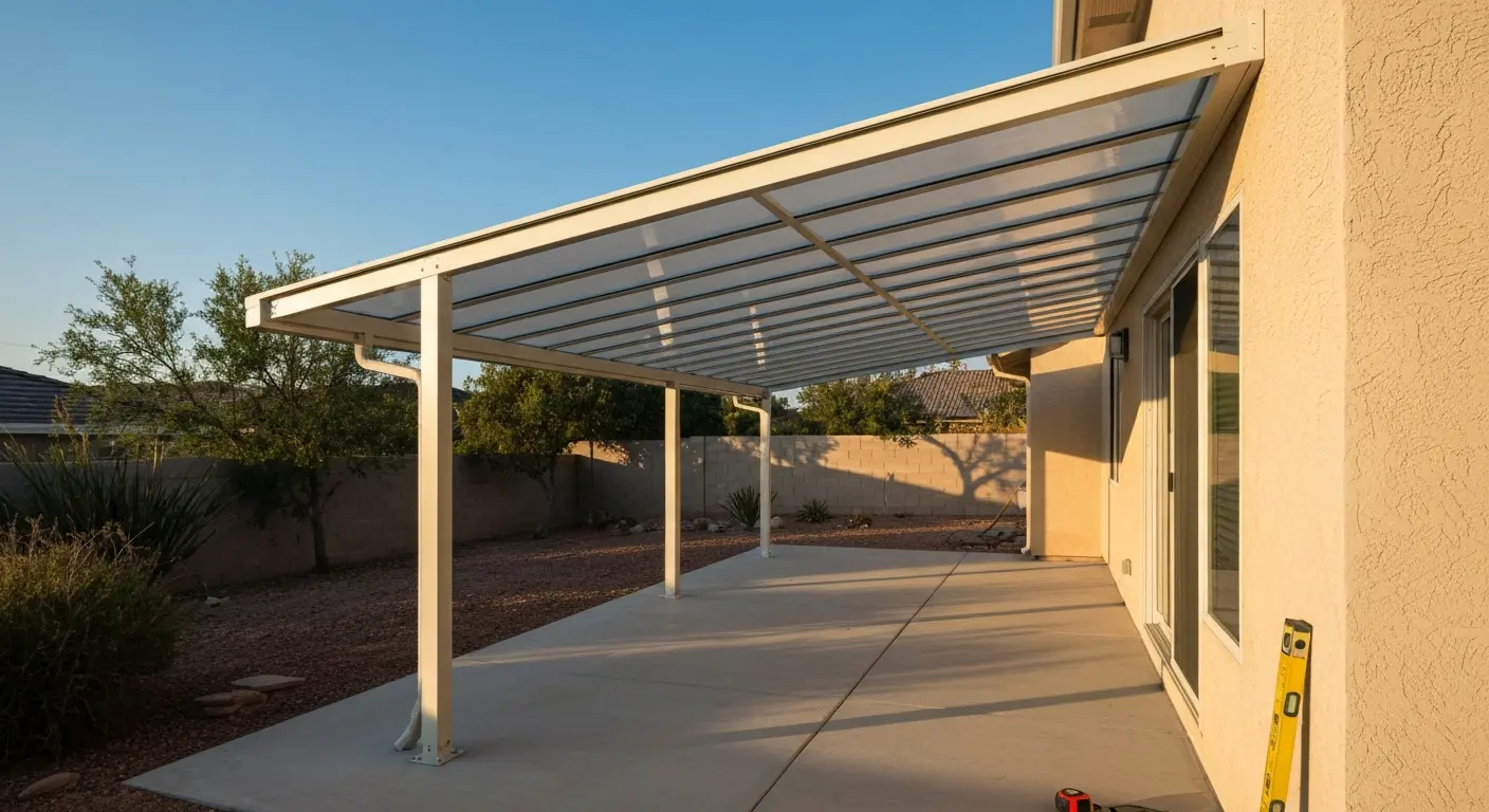 Patio canopy installation