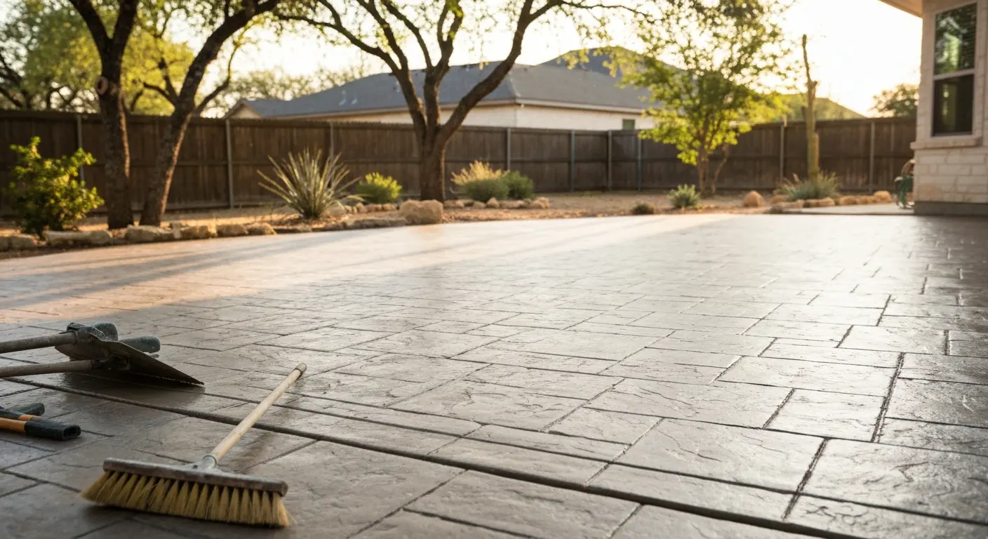 Stamped concrete patio