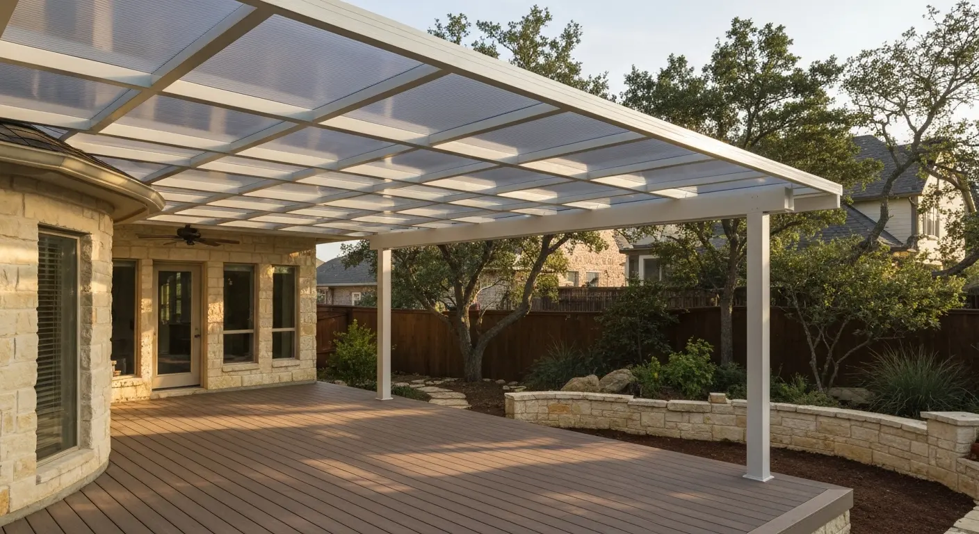 Polycarbonate canopy deck cover