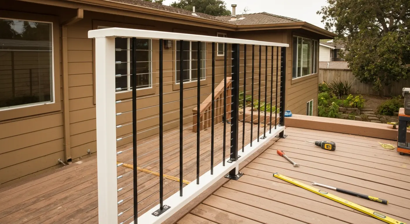 Custom deck railing installation