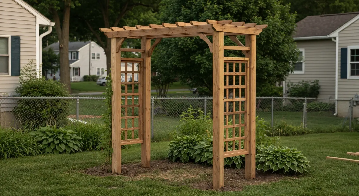 Freestanding garden arbor