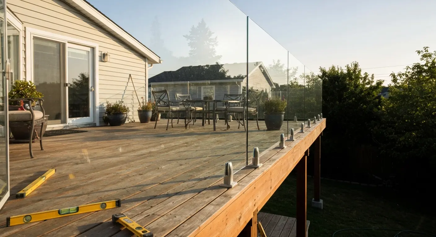 Deck railing installation