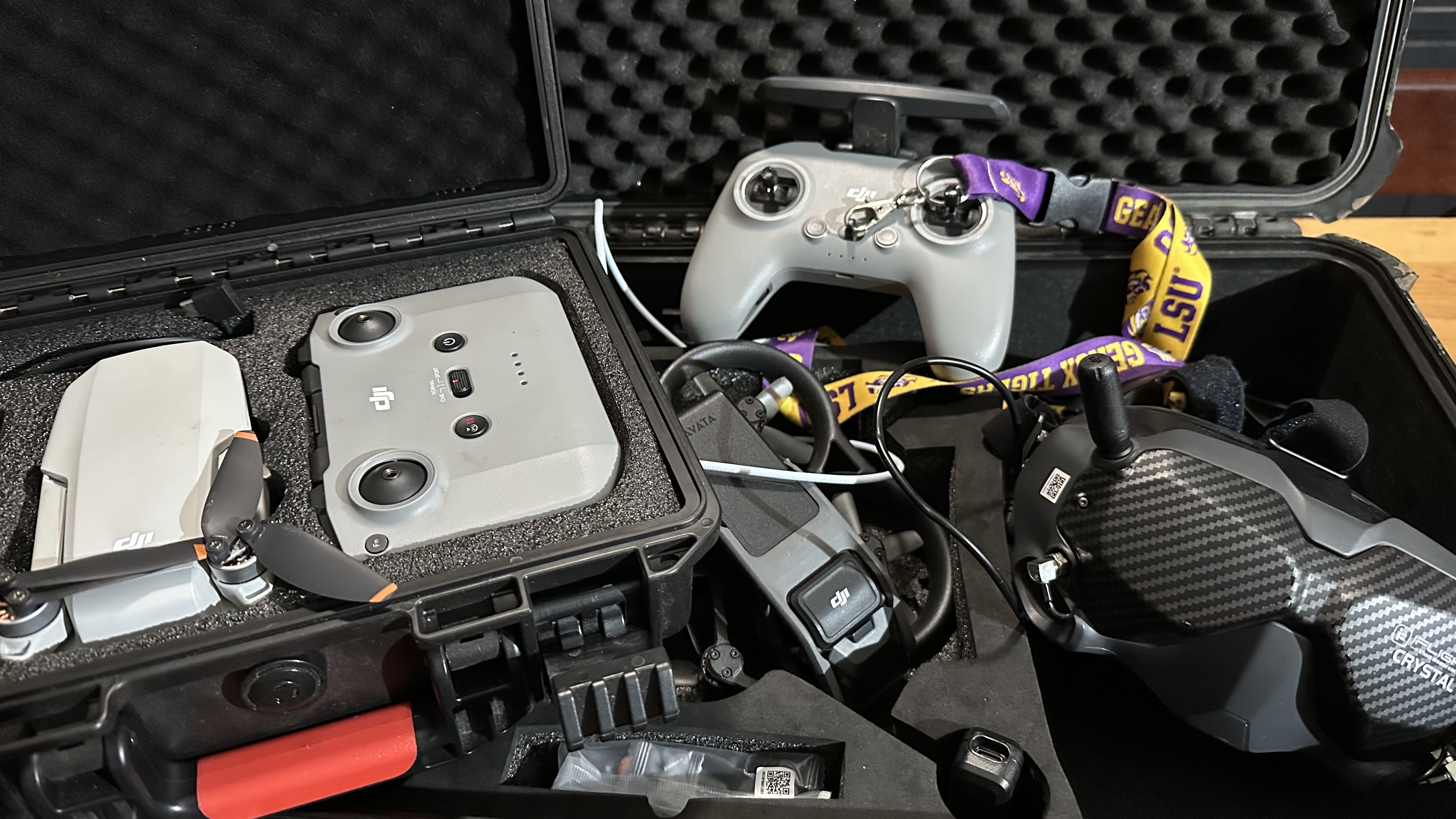 UAV equipment case and accessories — DJI Avata and DJI Mini 3 operator setup