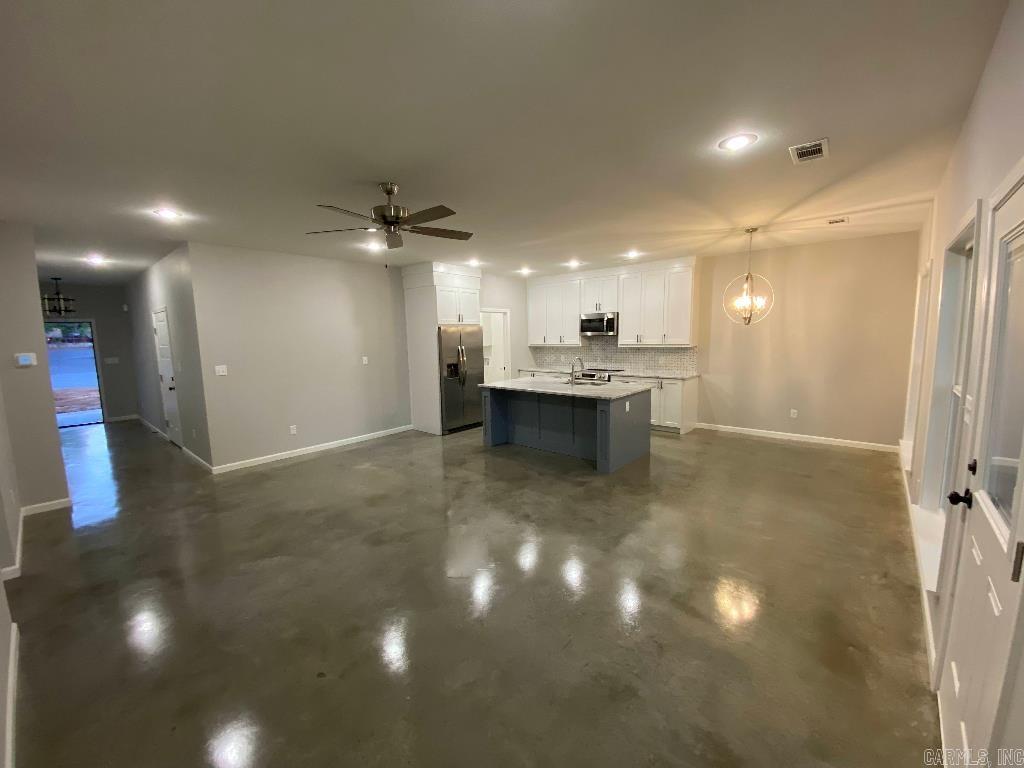 Open concept living room and kitchen