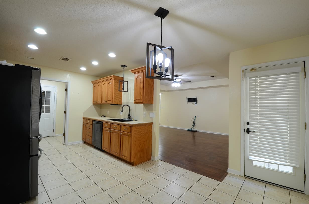 Dining area and kitchen