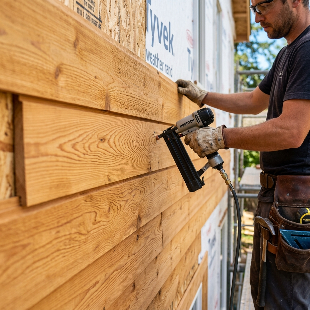 Wood siding installation on Carrollwood FL home