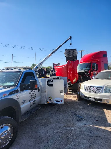 RoadRunner Road Services mobile crane truck and roadside repair work photo 1 in Big Spring, TX and West Texas