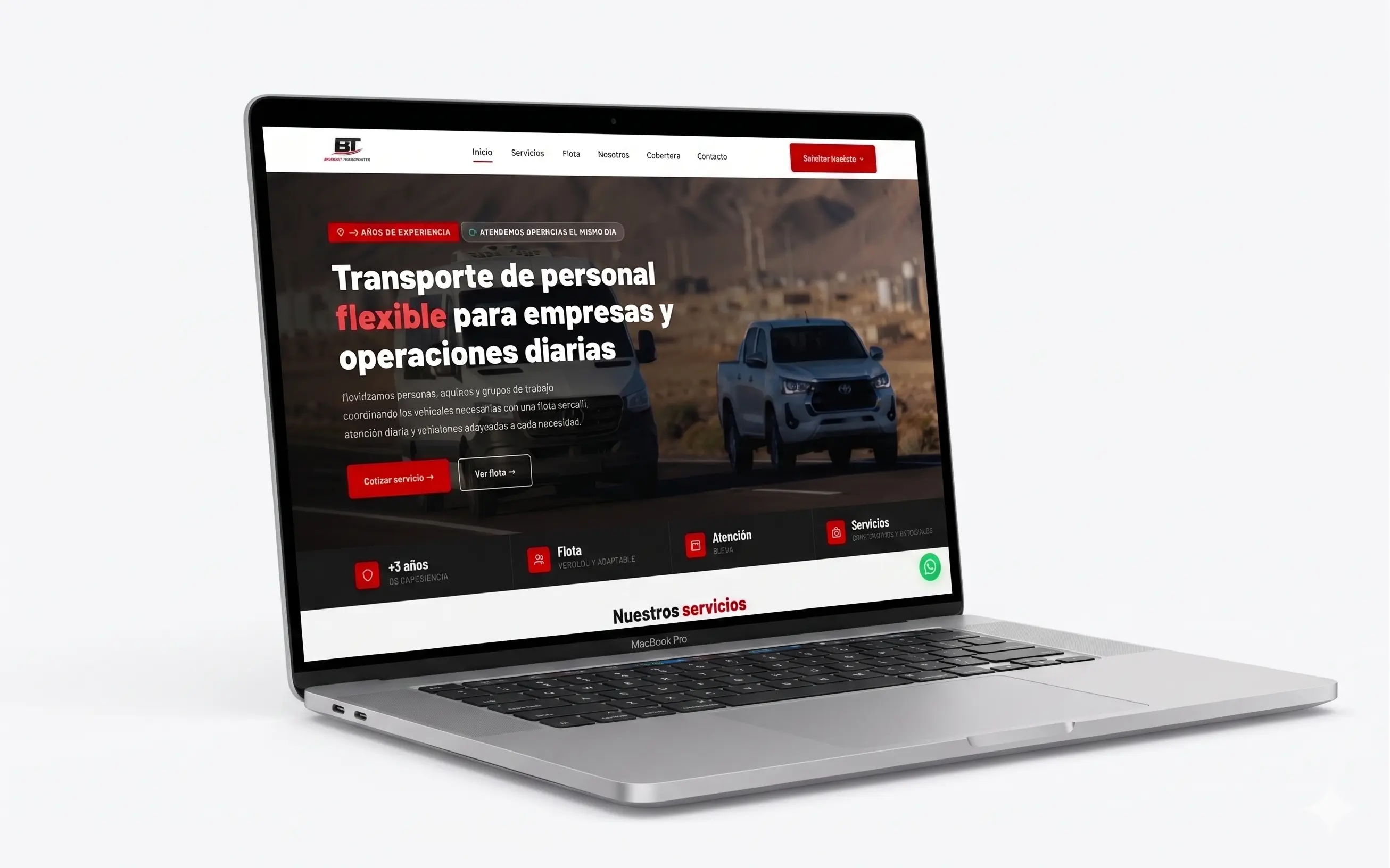 Web empresa de transporte