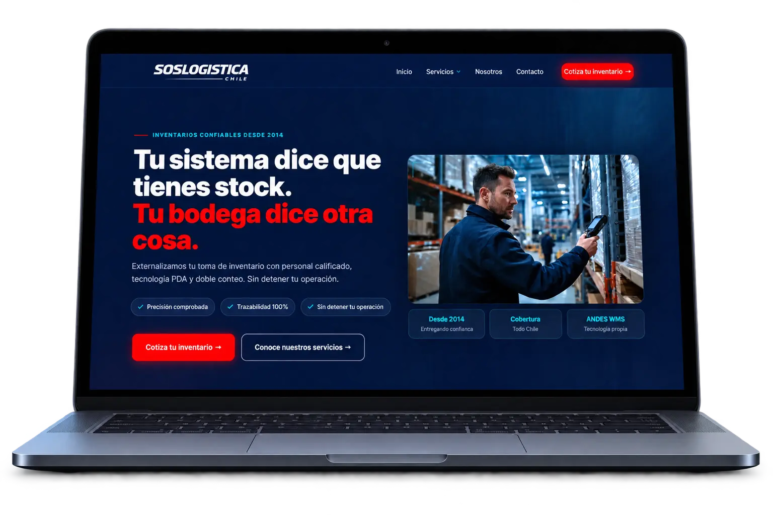 Sitio de SOS Logística Chile