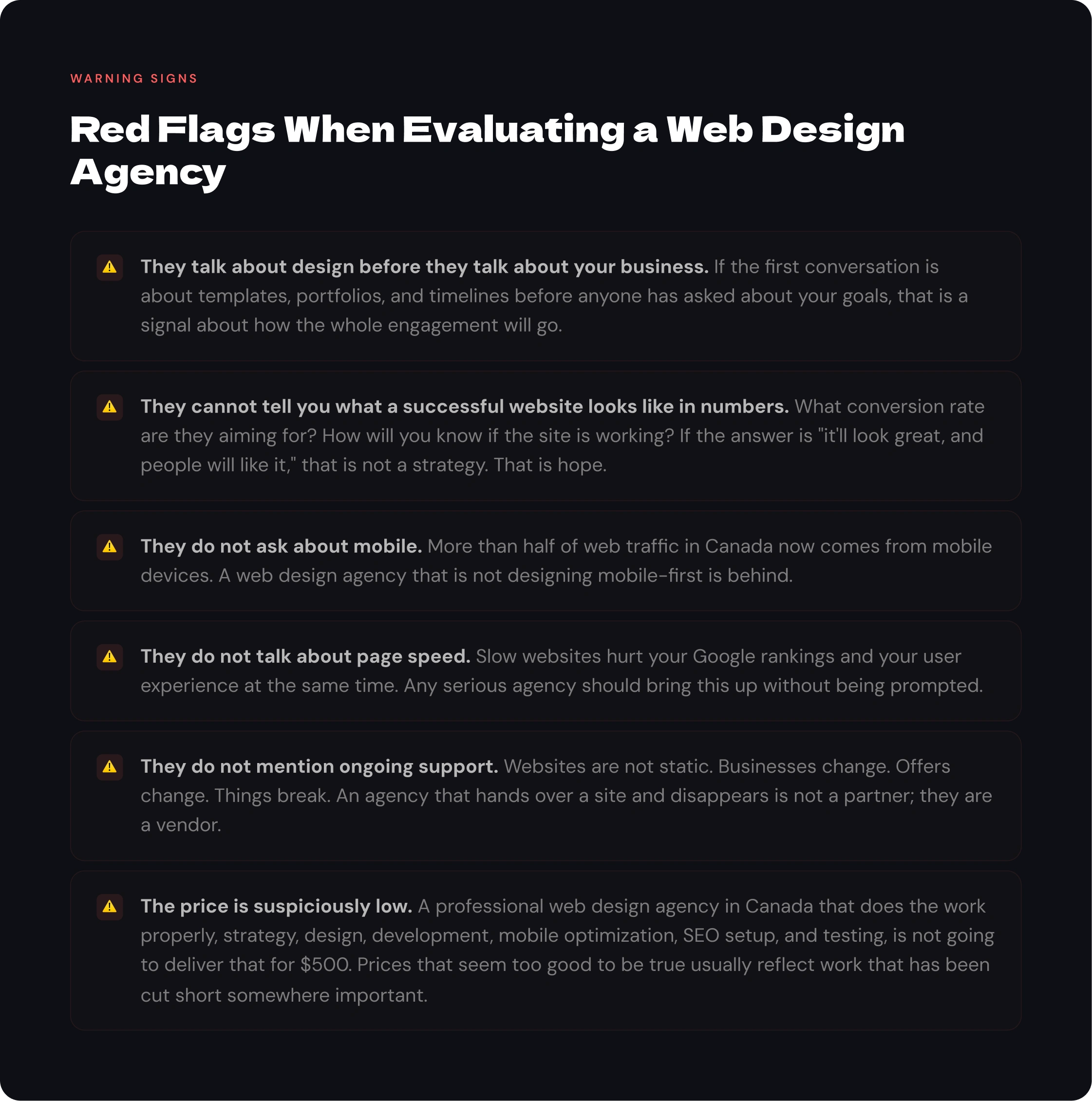 Red flags to watch out for