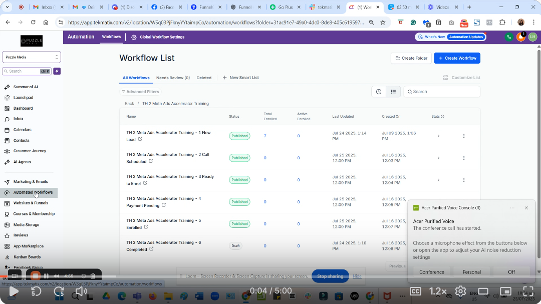 Client workflows one to four walkthrough