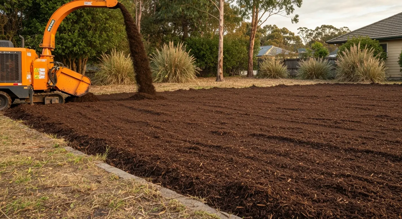 Forestry mulching in progress