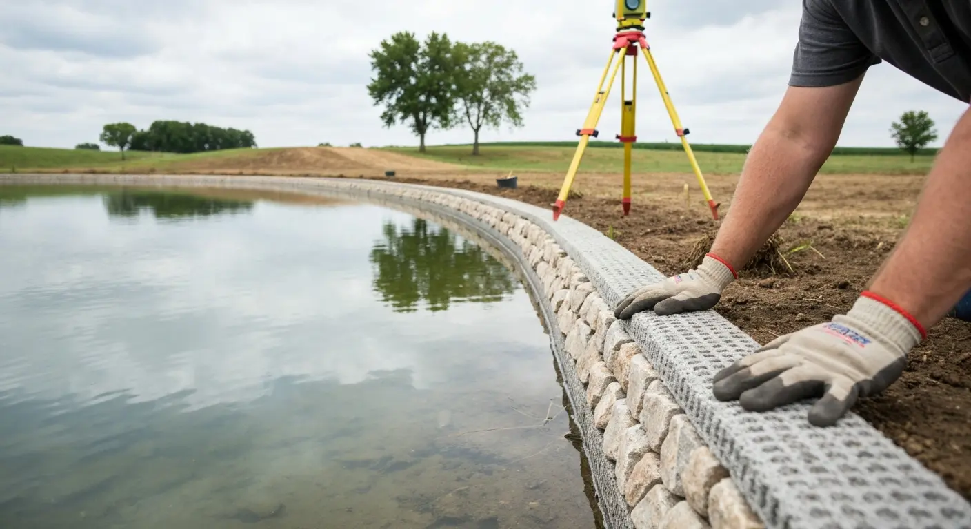 Pond repair and dike stabilization