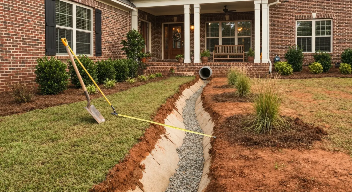 Drainage swale installation