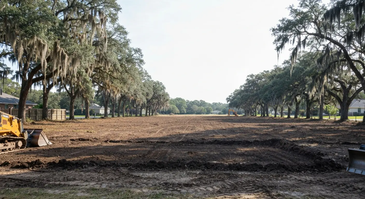 Land clearing for new construction project