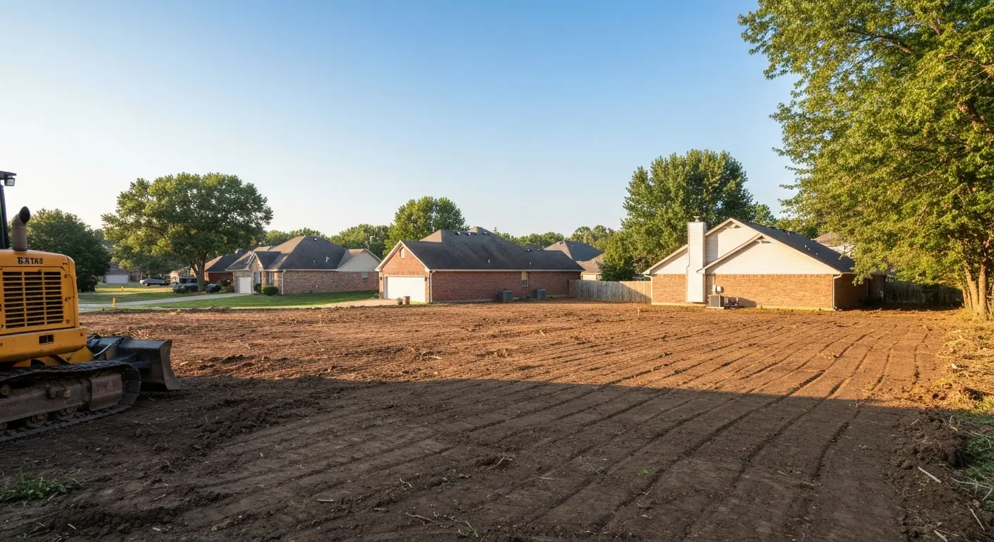 Cleared residential lot with grading