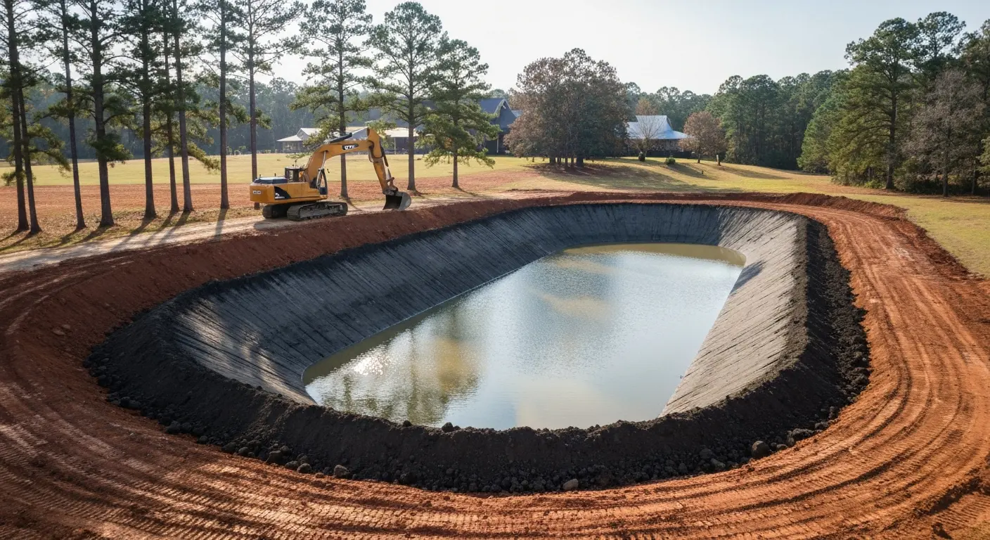 New pond construction in Mississippi