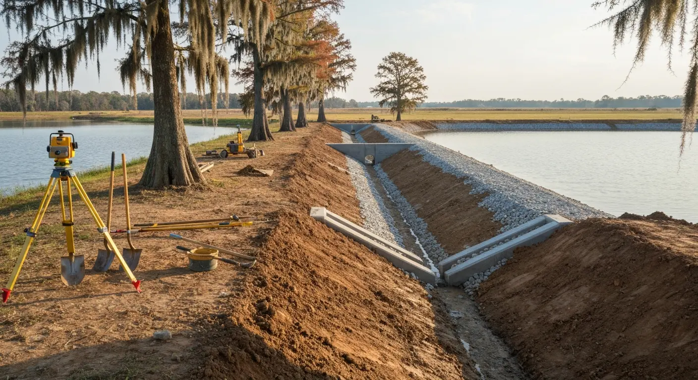 Pond restoration in progress