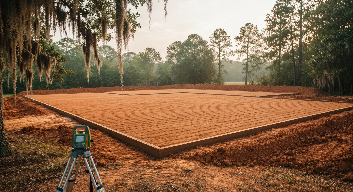 Foundation pad grading