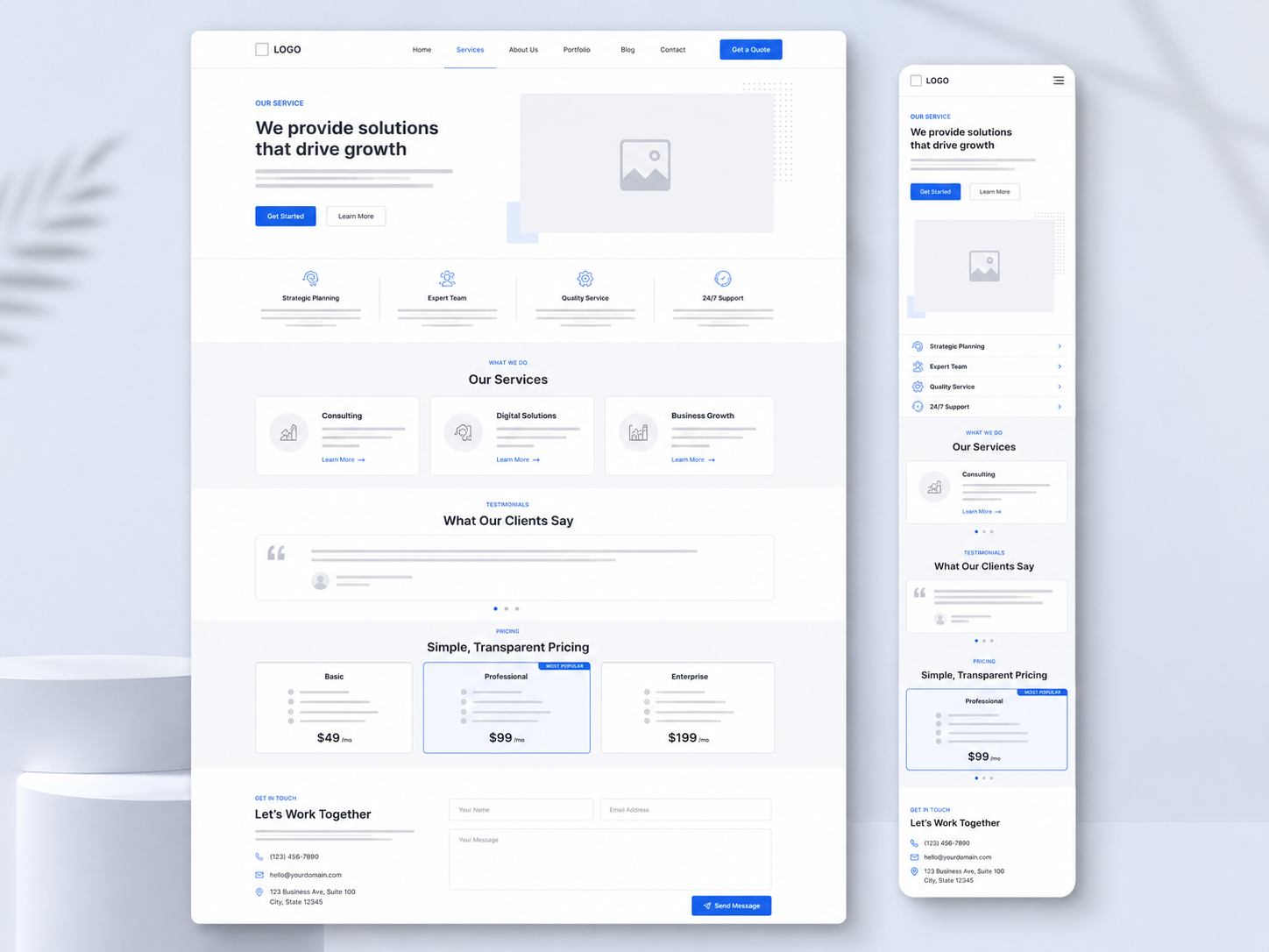 visual of website wireframe or service-page layout.