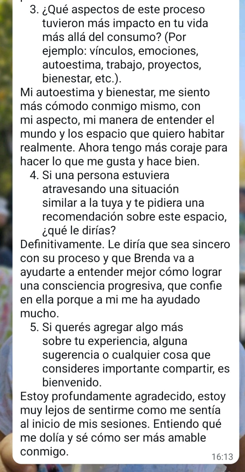 Captura 2 del mensaje de Marcos I.