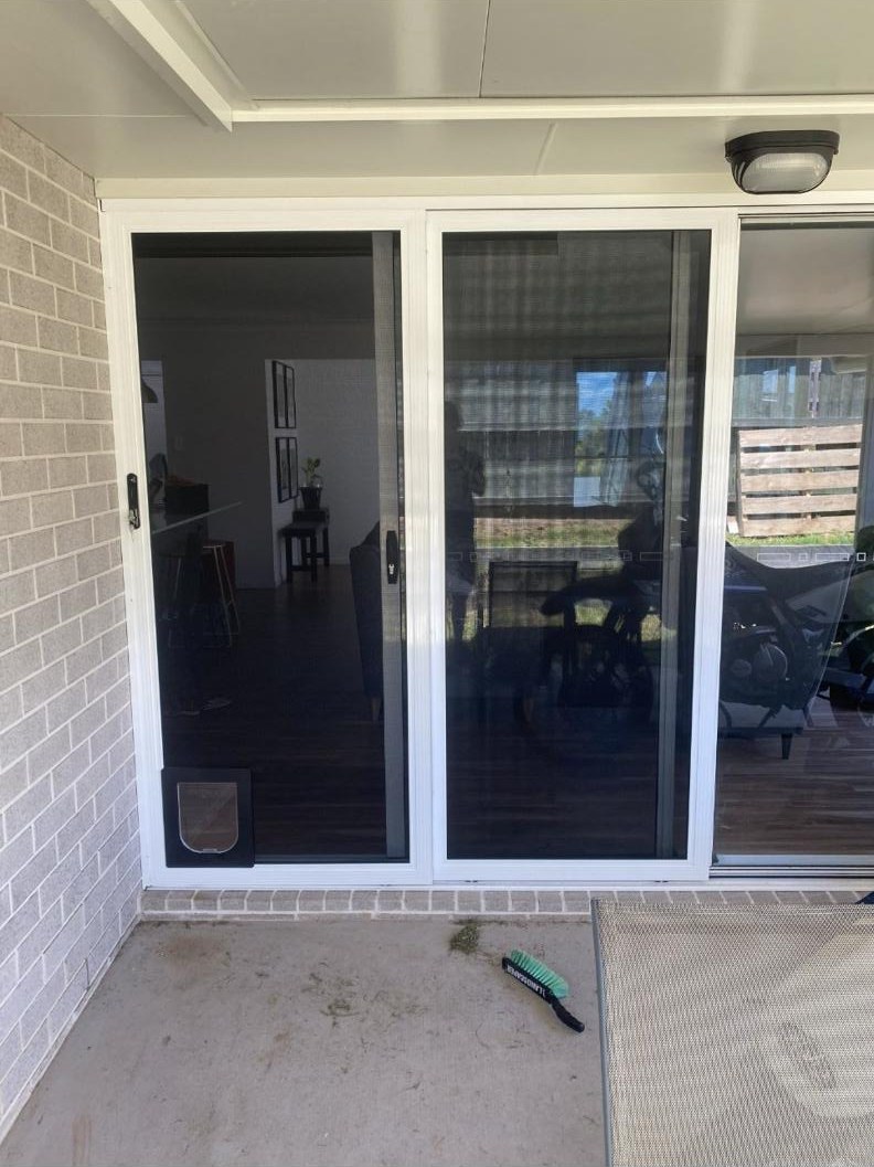 SecureView stacker security doors with a Petway pet door fitted