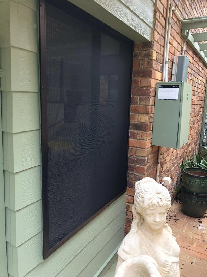 SecureView window security screen in bronze