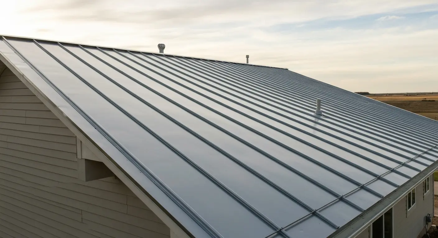 Residential metal roof installation