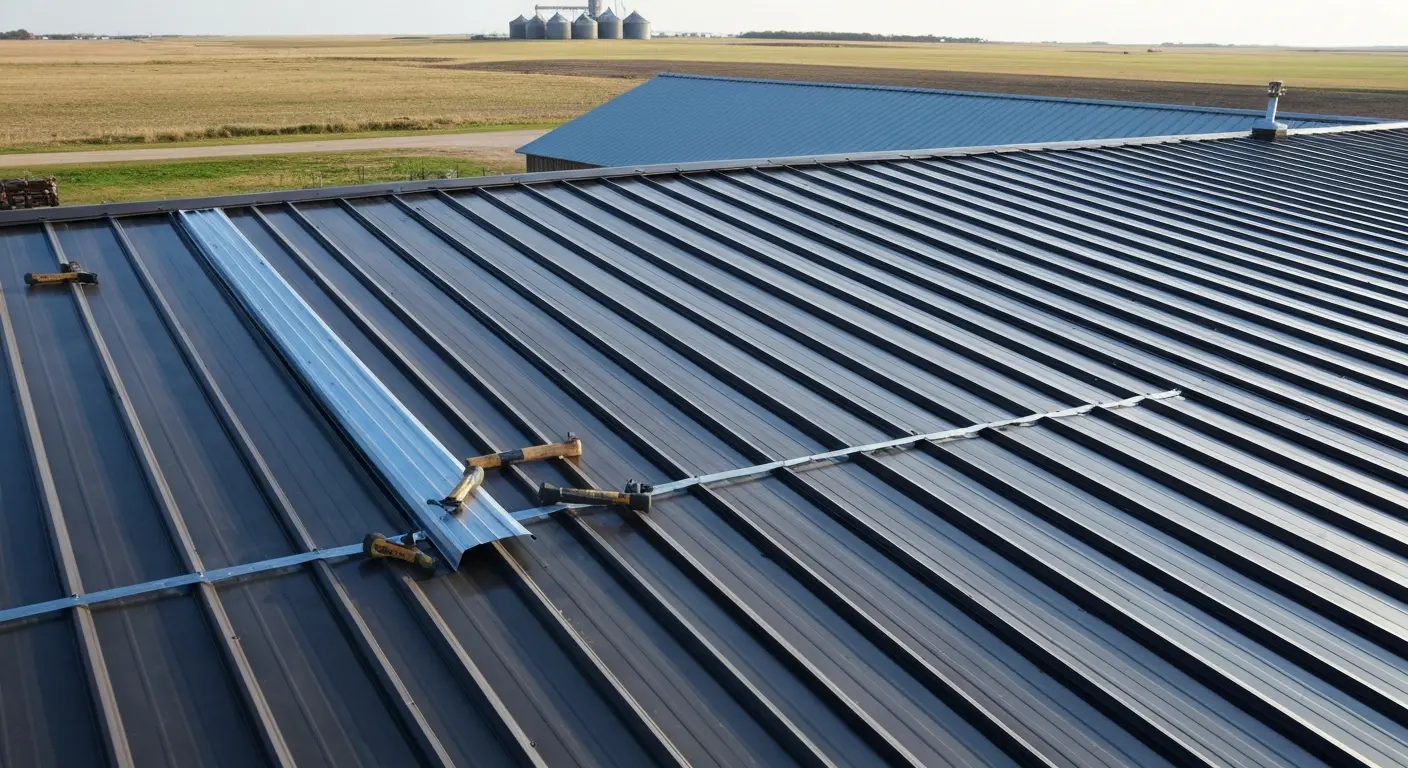 Metal roofing installation