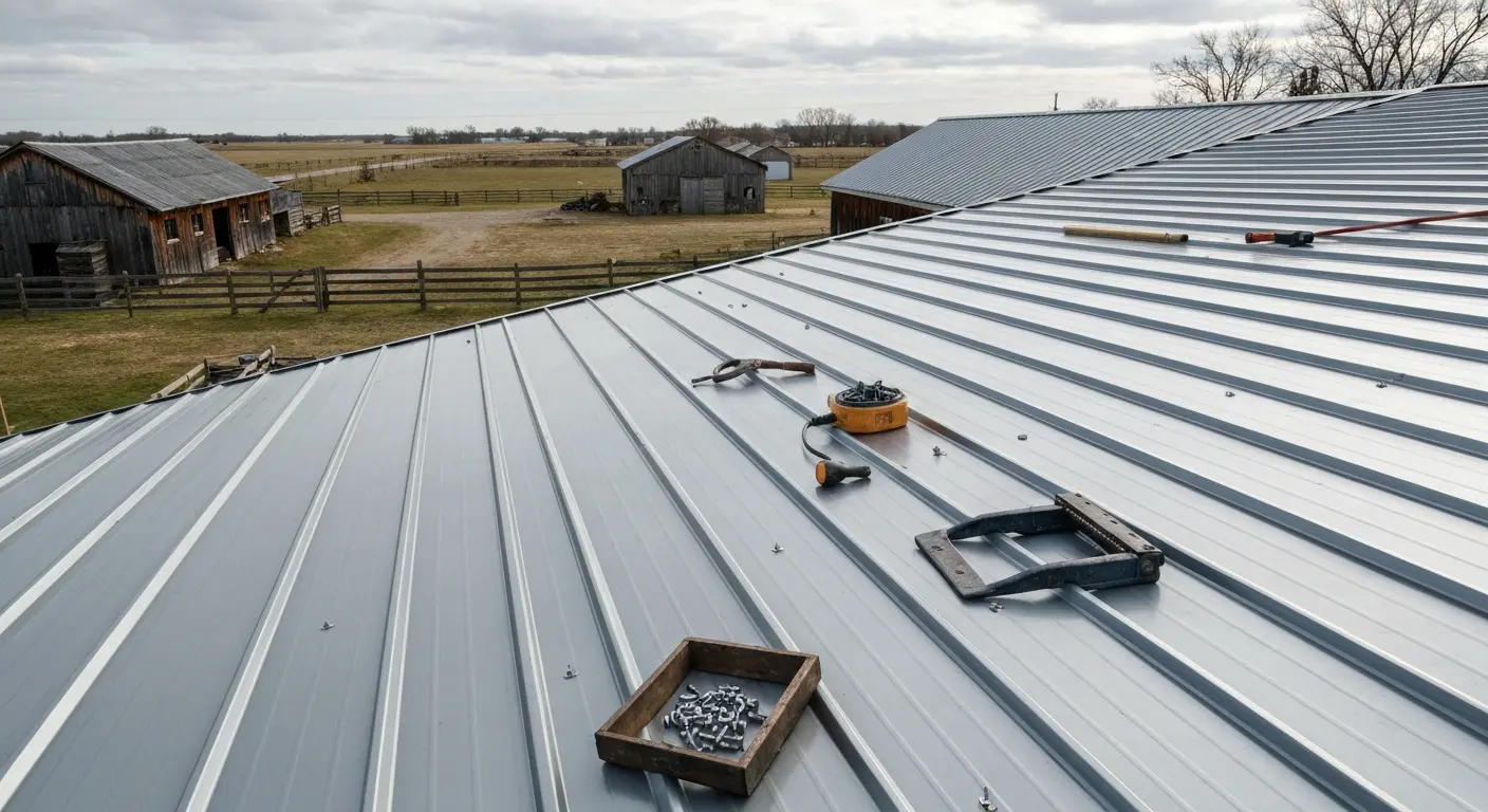 Metal roof installation