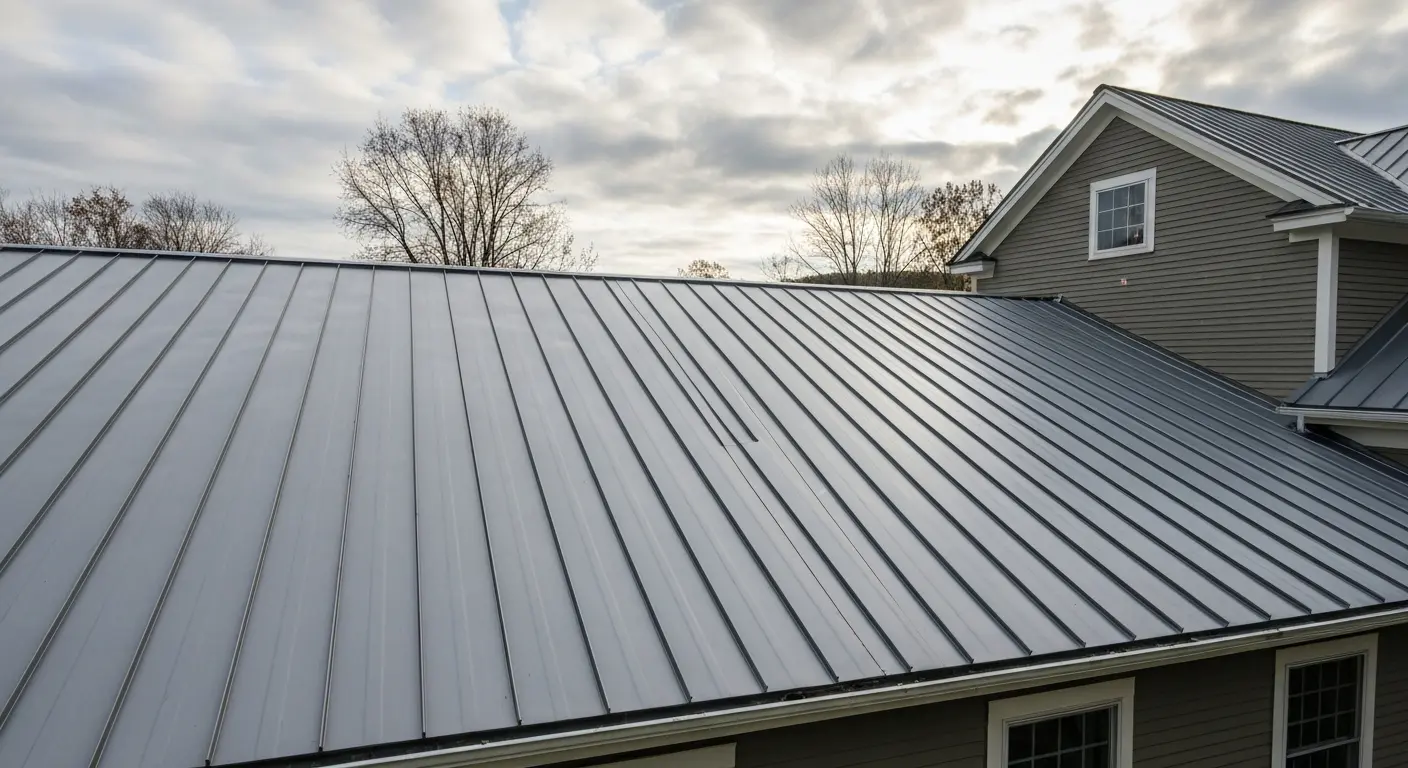 Metal roof on residential home