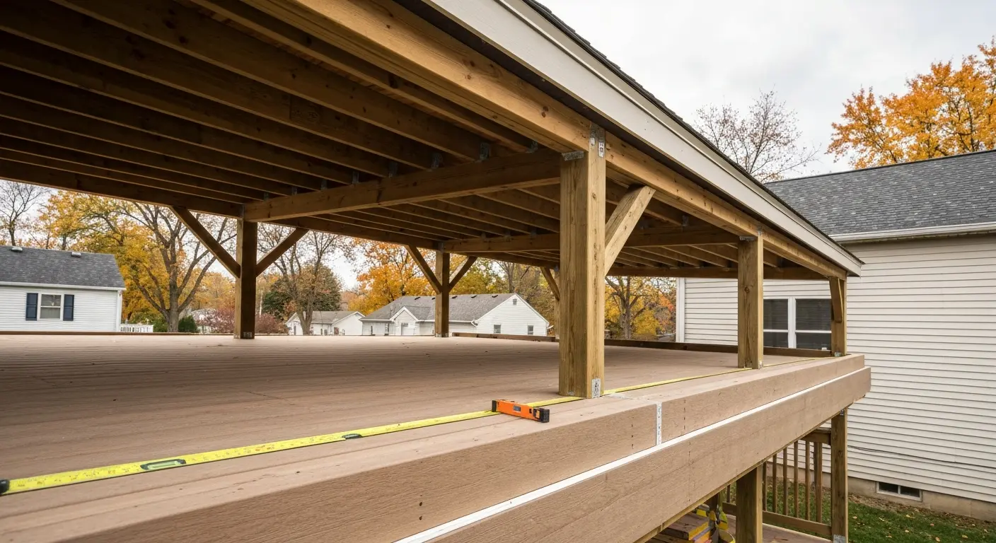 Covered deck construction