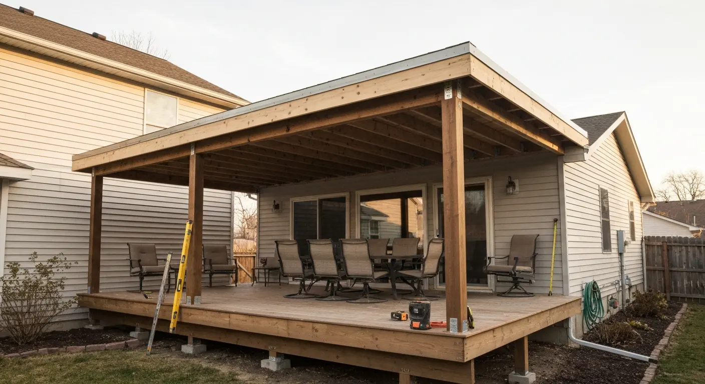 Covered deck installation