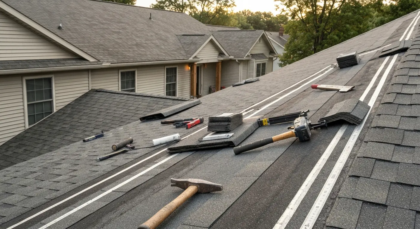 Residential roof project in Tecumseh
