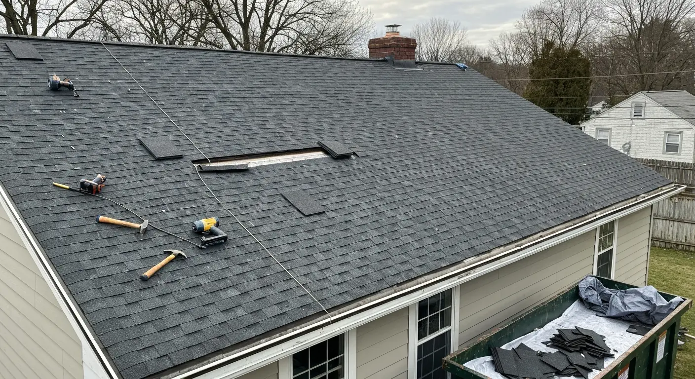 Residential roof installation