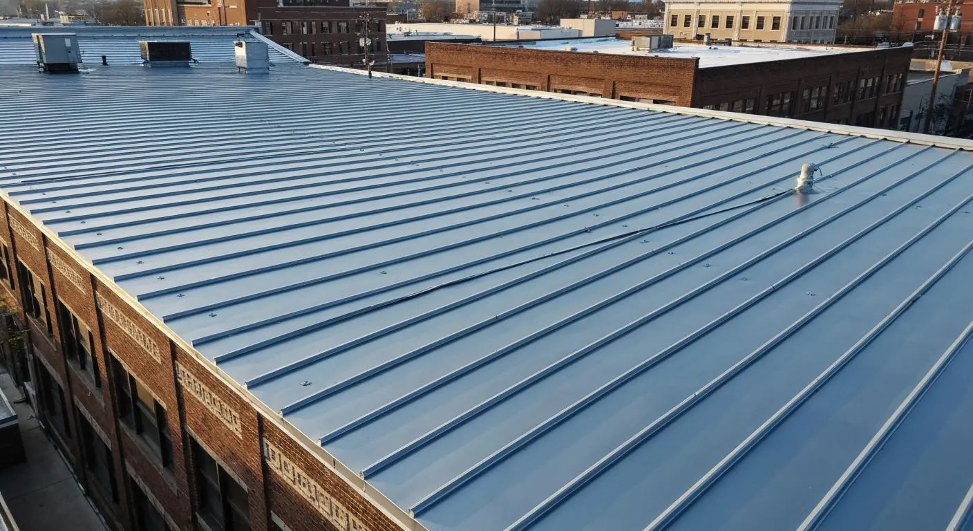 Commercial metal roof installation