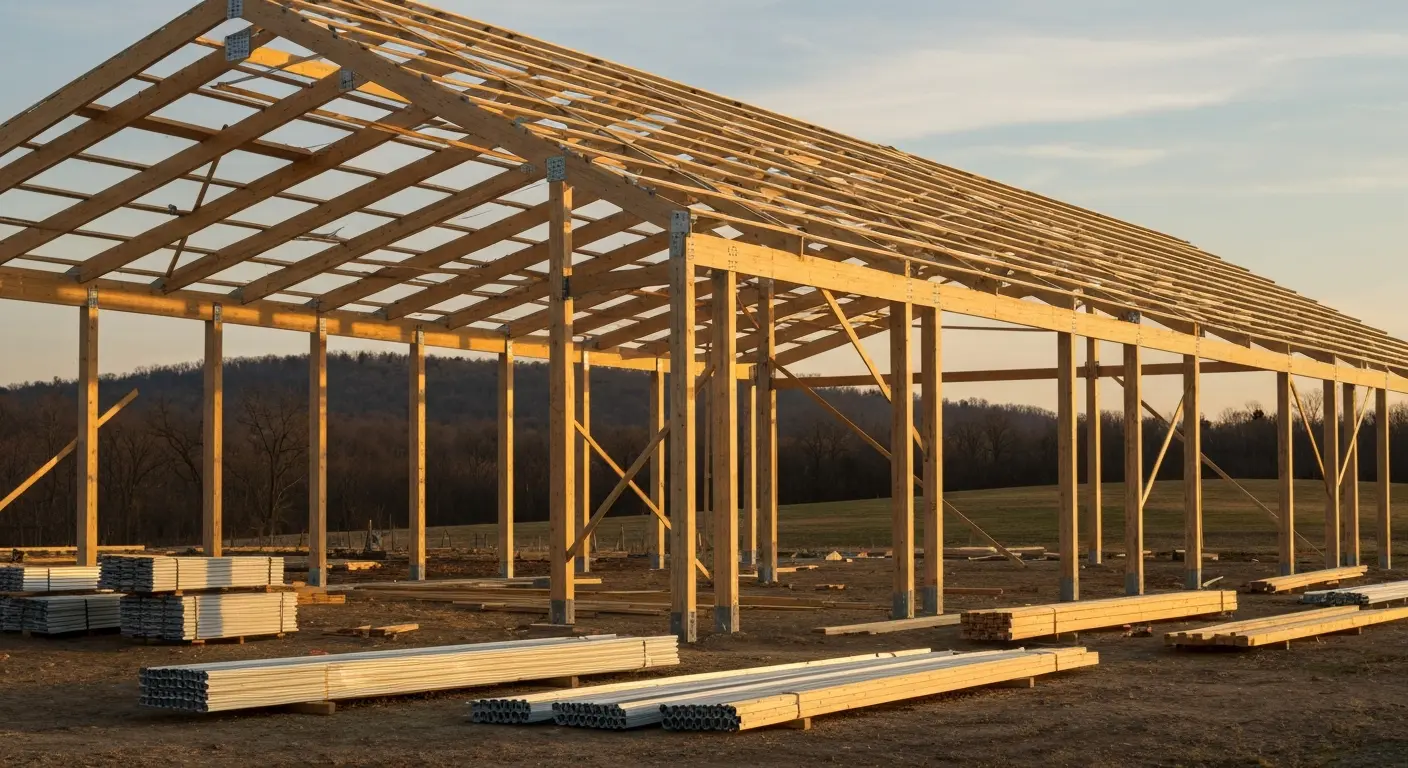 Post-frame building construction