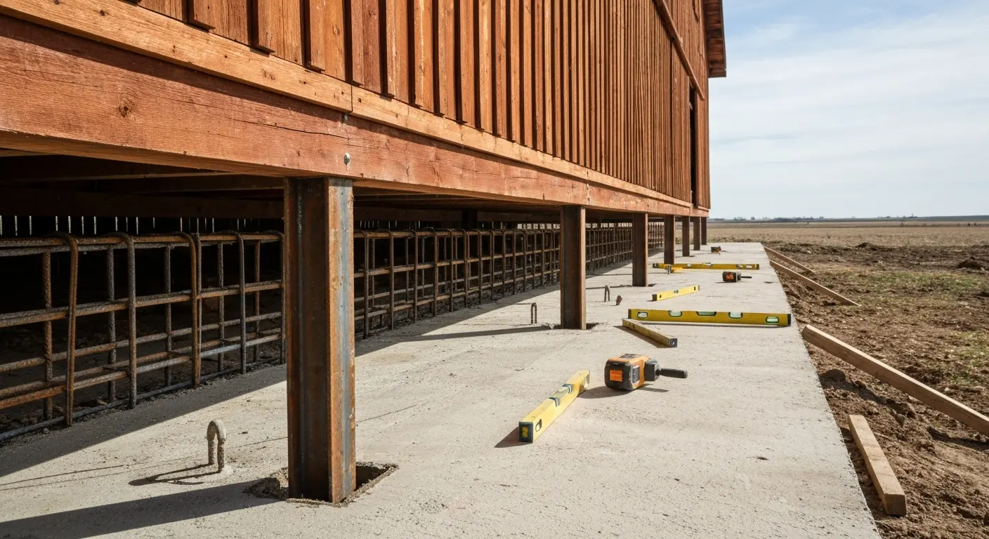 Barn foundation repair in Syracuse