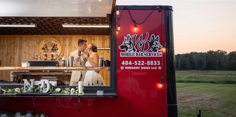 Whiskey Dogs wedding setup