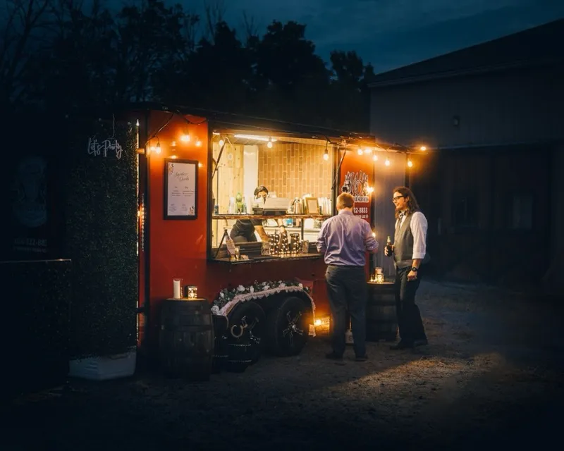 Whiskey Dogs mobile bar at a wedding reception