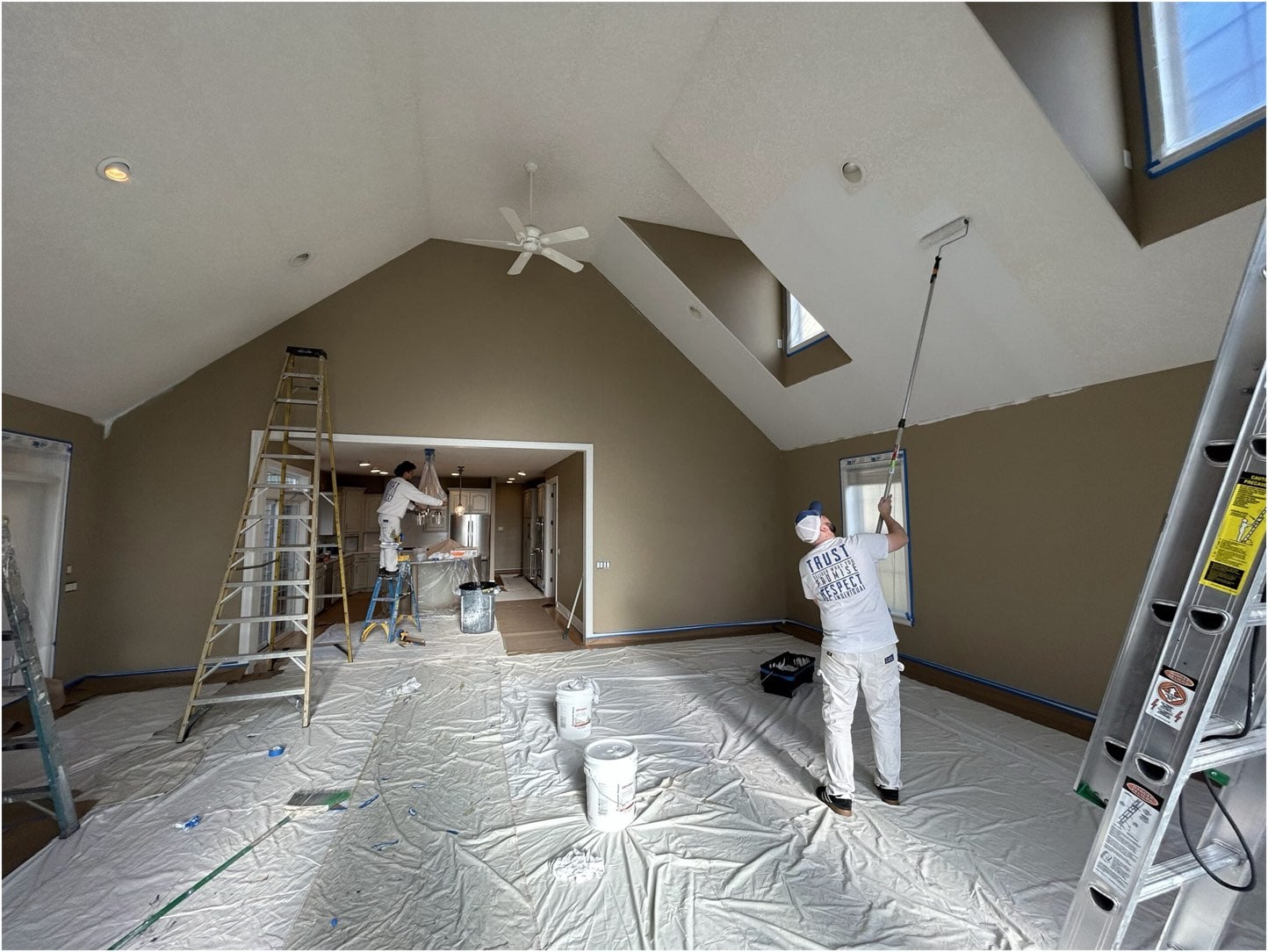 Professional ceiling painting services in Calgary by Crown Apex Corp