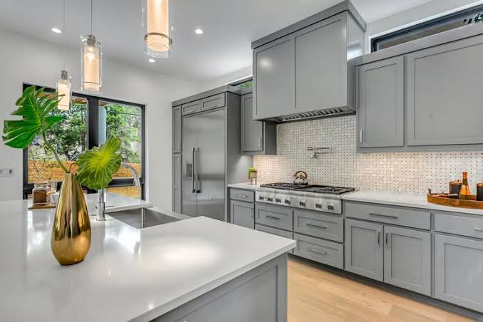 Professional kitchen painting services in Calgary by Crown Apex Corp