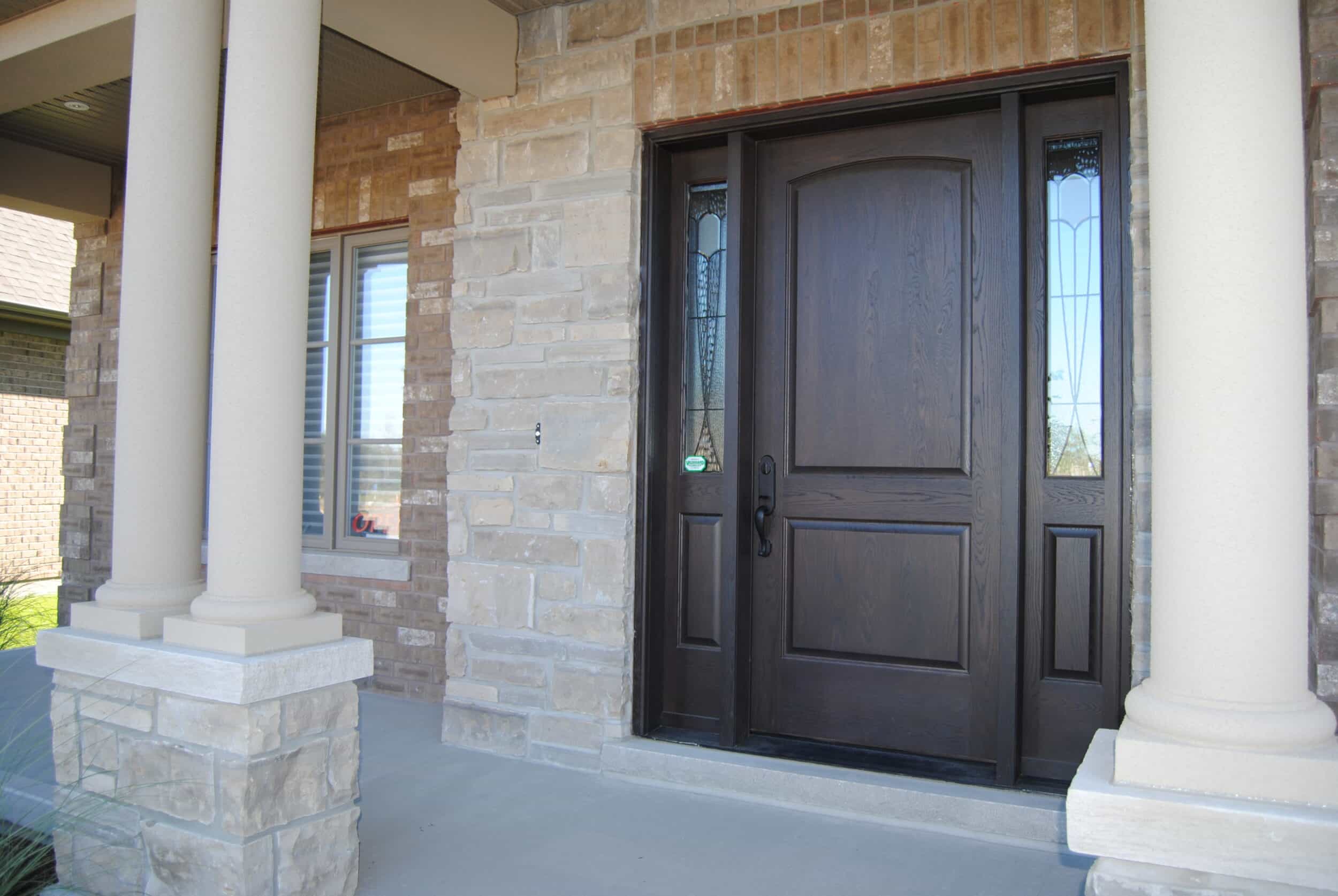 Professional front door painting services in Calgary by Crown Apex Corp