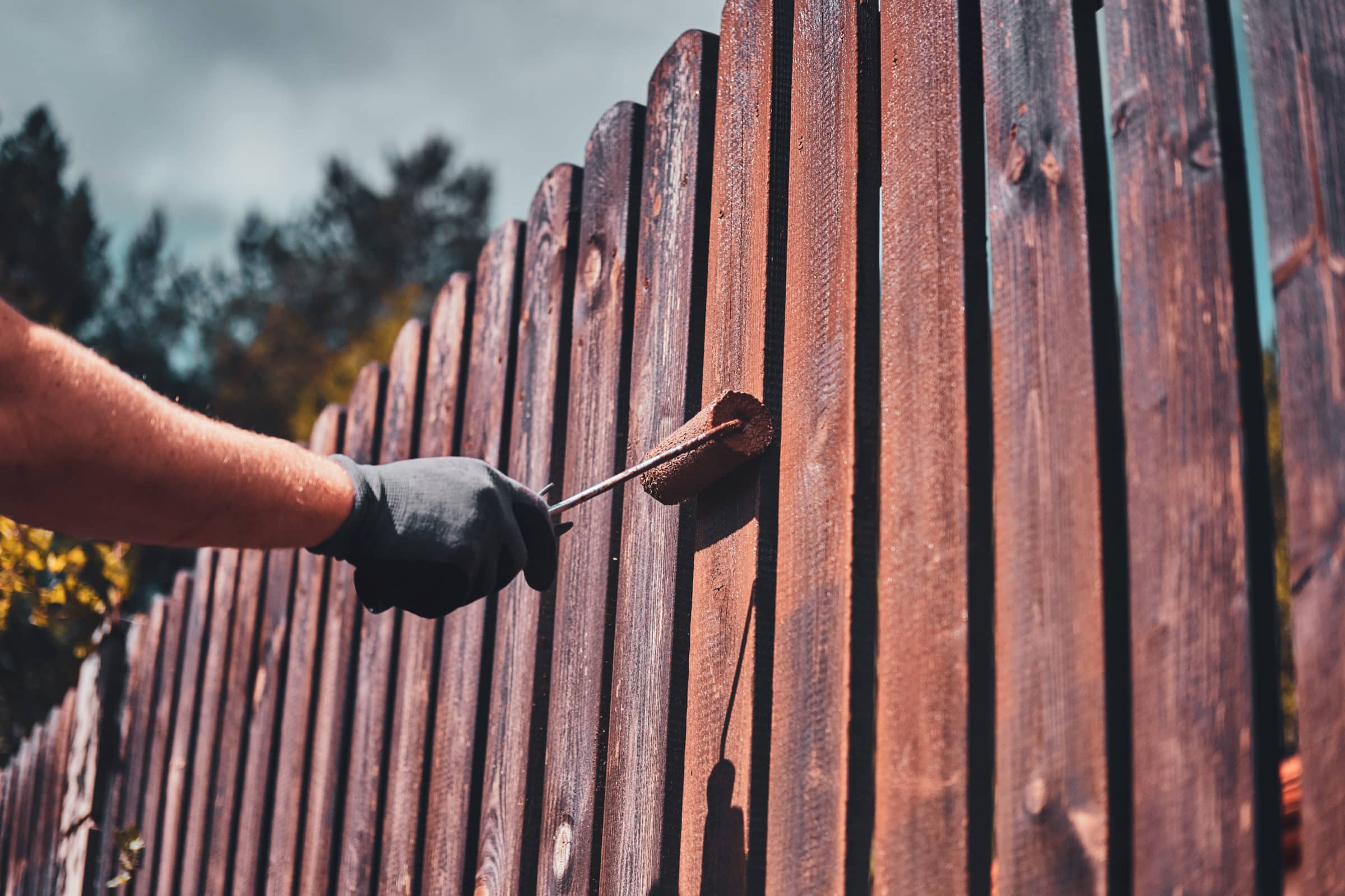 Professional fence painting services in Calgary by Crown Apex Corp
