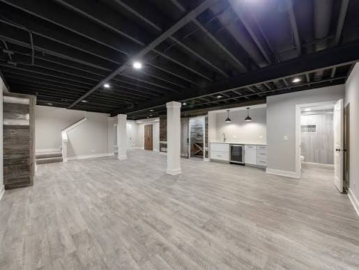 Basement wall painting services in Calgary by Crown Apex Corp